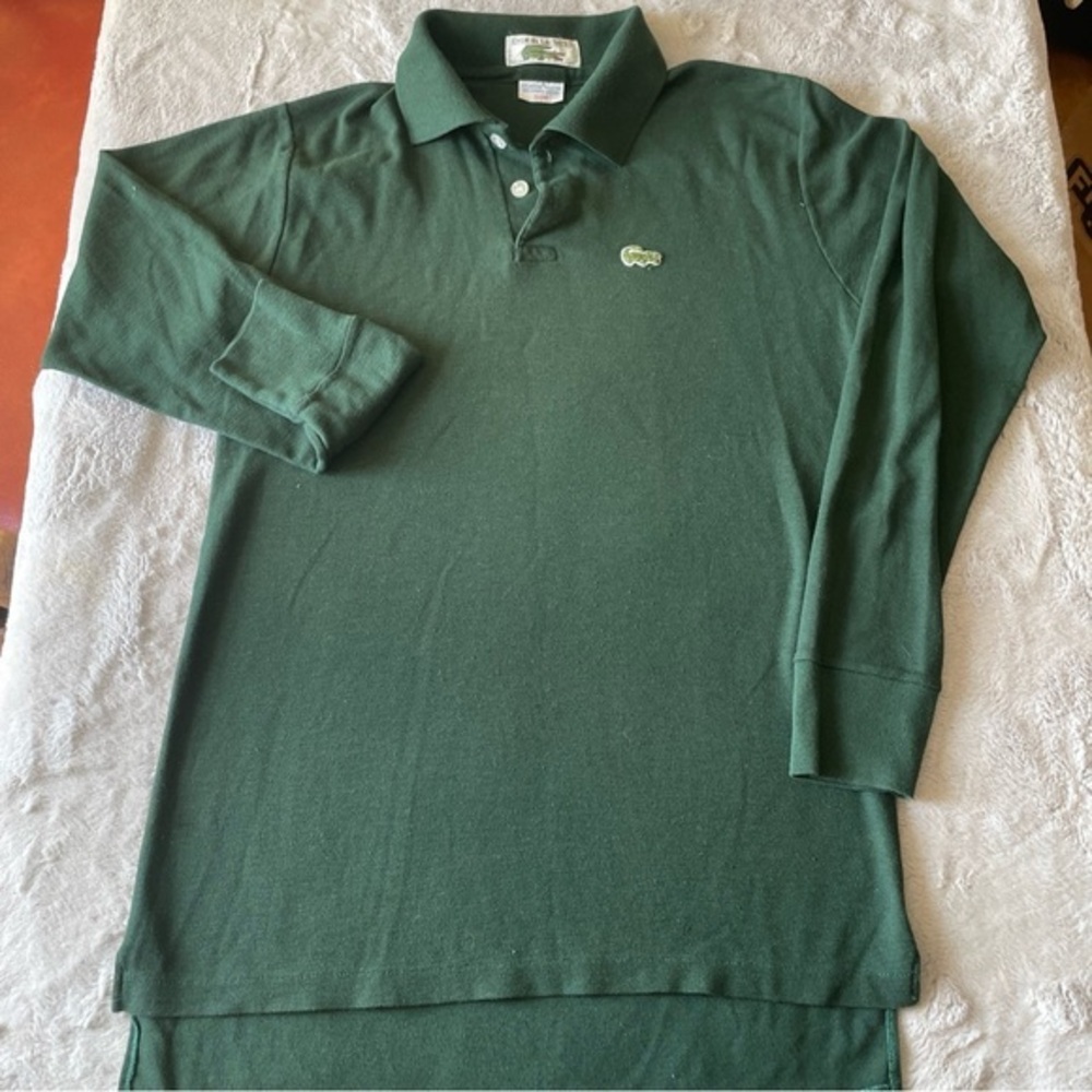 Lacoste vintage Green Polo long sleeve Shirt 22 (M)
